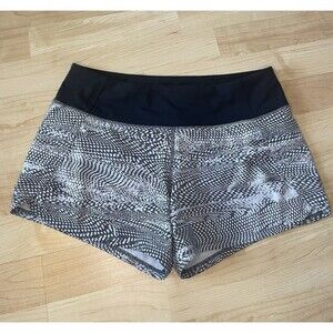 Lululemon Women’s Run Times Short 4” Size 6 Black And Gray